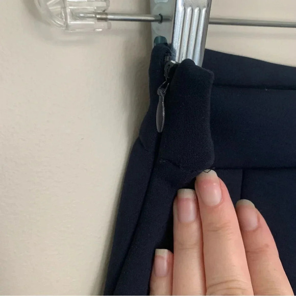 T Alexander Wang Jersey Bonded Neoprene Box Pleat  Skirt Navy M - Picture 11 of 11